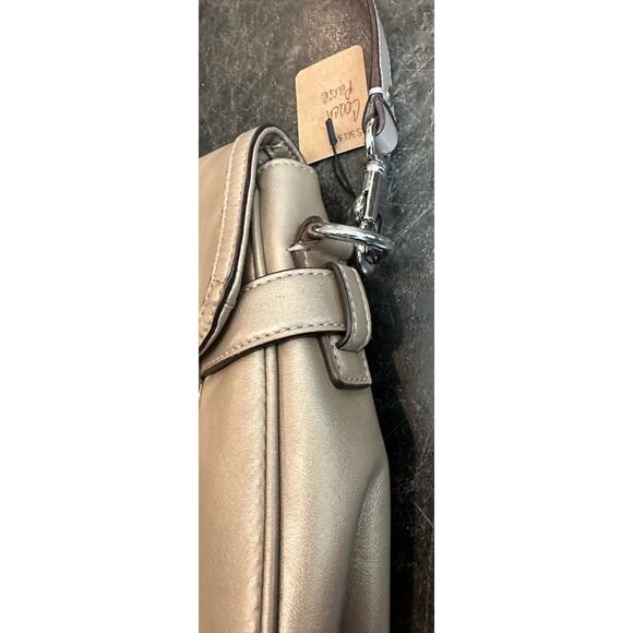 COACH Purse Leather Taylor Marin Flap Satchel Handbag Shoulder Bag Champ. Gold - Picture 9 of 16